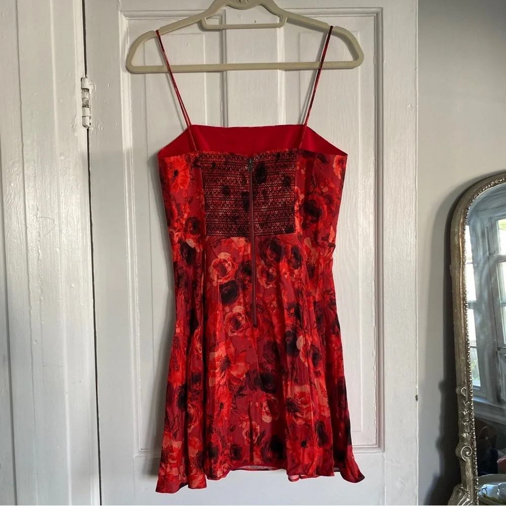 Alice + Olivia Red Floral Mini Dress - Picture 7 of 15
